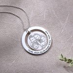 Personalized Circular Ring Pendant Family Photo Necklace