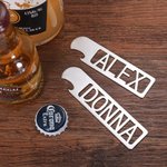 Abridor de Botellas de Cerveza con Nombre Personalizado de Acero Inoxidable