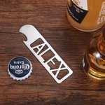 Abridor de Botellas de Cerveza con Nombre Personalizado de Acero Inoxidable