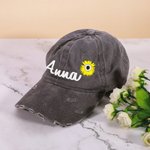 Bestickte Namen-Sonnenblume-Baseballmütze Gartenmütze Sommermütze