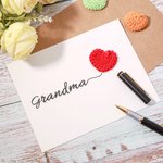 Carte de Vœux Personnalisée avec Texte Carte en Papier avec Cœur de Tricot Cadeau Fête des Mère Thanksgiving