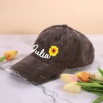 Bestickte Namen-Sonnenblume-Baseballmütze Gartenmütze Sommermütze