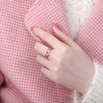 Personalised 1- 9 Square Birthstone Ring with Engraved Name Family Couple Sterling Silver Jewellery Birthday Valentine's Day Gift for Her