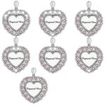 Collier de Famille Personnalisé avec 1-15 Pierre de Naissance et Texte Gravé sur Pendentif en Coeur Collier en Argent Gravure Cadeau Fête des Mères