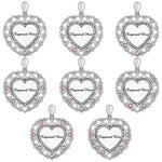 Collier de Famille Personnalisé avec 1-15 Pierre de Naissance et Texte Gravé sur Pendentif en Coeur Collier en Argent Gravure Cadeau Fête des Mères
