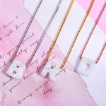 Collier avec Lettre Personnalisé Collier Initial en Opale Naturelle Cadeau Anniversaire Fête des Mères pour Femme