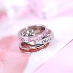 Stacking Birthstone Name Ring in Stainless Steel