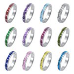 Stacking Birthstone Name Ring in Stainless Steel