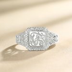 Monogram Ring With Cubic Zirconia | Callie