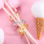 Geburtsstein Name Ring mit Seil Band | Callie