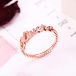 Geburtsstein Name Ring mit Seil Band | Callie