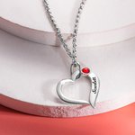 Personalised Mother's Intertwined Hearts Necklace with Children Names & Birthstones