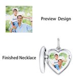 Collier minimaliste en argent sterling personnalisé avec photo cœur et texte gravé - Cadeau anniversaire pour elle