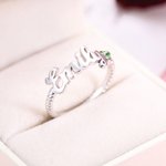 Geburtsstein Name Ring mit Seil Band | Callie
