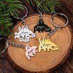 Porte-clés d'Ours Papa Bébé Personnalisé avec Nom de l'Enfant Cadeau Anniversaire Fête des Pères pour Papa et Mari