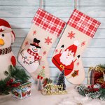 Calza di Natale personalizzata Calza a maglia ricamata con nome Borsa regalo Decorazione per la casa Regalo di Natale per la famiglia Bambini