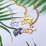 Collier Personnalisé pour Maman avec Gravure sur Ours Mères Enfants Cadeau Fête des Mères à Thème Amour Maternel
