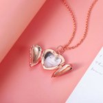Personalised Picture Locket Angel Wings Heart Necklace