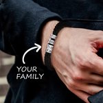 Pulsera de cuero trenzado con cuentas de nombre personalizadas