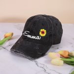 Bestickte Namen-Sonnenblume-Baseballmütze Gartenmütze Sommermütze
