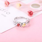Bague en Argent Personnalisée avec Gravure et 2-4 Pierres de Naissance Cadeau Fête des Mères pour Femme