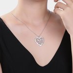 Collier Arbre de Vie à Graver Personnaliser avec Prénom Pierre de Naissance Pendentif Cœur Cadeau Anniversaire Fête des Mères
