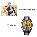 Reloj con foto de madera para hombre