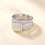 Anillo apilable con monograma para mujer