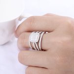 Anillo apilable con monograma para mujer