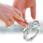 Personalized Twisted Sterling Silver Ring with Engraved Double Name and Text Valentine's Day Anniversary Gift for Couple
