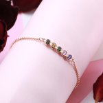 Personalized 1 to 12 Birthstones Sterling Silver Bracelet Family Jewelry Birthday Mother's Day Gift for Women