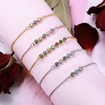 Personalized 1 to 12 Birthstones Sterling Silver Bracelet Family Jewelry Birthday Mother's Day Gift for Women