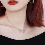 Personalised Mother's Intertwined Hearts Necklace with Children Names & Birthstones