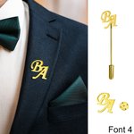 Personalisierte Monogramm Initial Revers Brosche Pin Geburtstag Hochzeit Jahrestag Geschenk für Männer