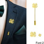 Personalisierte Monogramm Initial Revers Brosche Pin Geburtstag Hochzeit Jahrestag Geschenk für Männer