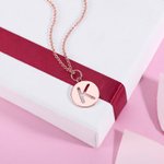 Pendentif Personnalisé avec Initiale Collier en Cercle Cadeau d'Anniversaire pour Femme