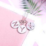 Pendentif Personnalisé avec Initiale Collier en Cercle Cadeau d'Anniversaire pour Femme