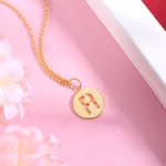 Pendentif Personnalisé avec Initiale Collier en Cercle Cadeau d'Anniversaire pour Femme