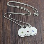 Mutter's Disc und Geburtsstein Charm Name Halskette | Callie