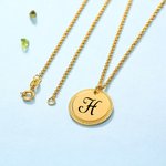 Disc with Initial Necklace
