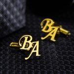Personalized Monogram Initial Letter Name Cufflinks Set of 2 Birthday Wedding Anniversary Gift for Men Dad Groom