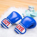 Personalized Leather Kid Youth Boxing Gloves with Embroidered Name for Kickboxing Muay Thai MMA Birthday Sport Gift for Boy Girl