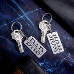 Porte-clés DAD Personnalisé avec Prénoms des Enfants Gravés Cadeau Anniversaire Fête des Pères pour Lui Papa