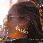 Circle Name Hoop Earrings