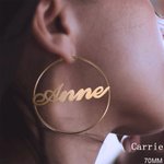 Circle Name Hoop Earrings