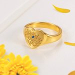 Gepersonaliseerde Geboortesteen Geboortebloem Ring