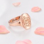 Gepersonaliseerde Geboortesteen Geboortebloem Ring