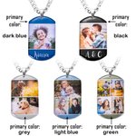 Gepersonaliseerde 1-4 foto's Collage Dog Tag ketting met tekst Verjaardag Valentijnsdag Vaderdag geschenk voor mannen