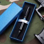 Personalized Yellow Red Blue Line Engraved 308 Bullet Shaped Ballpoint Pen with Clip Ink Refill Gift for Policeman Military Legal Officer
