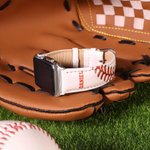 Bracelet Apple Watch en Cuir de Baseball/Football avec Gravure